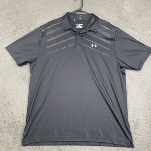 Under Armour Shirt Mens 2XL Black HeatGear Loose Fit Performance Golf Athletic